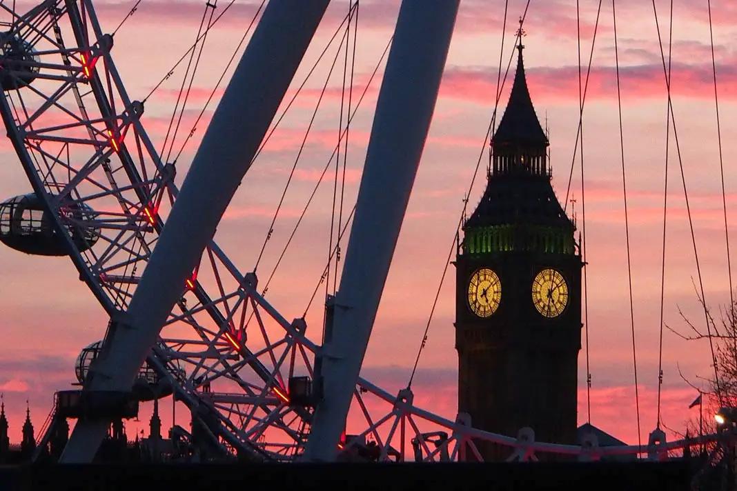 The London Eye with Big Ben behind